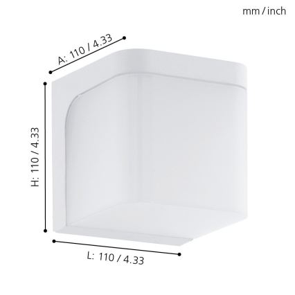 Eglo 96255 - Applique murale d'extérieur à LED JORBA LED/4,9W/230V IP44