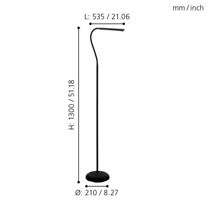 Eglo - LED à intensité variable tactile lampadaire LED/4,5W/230V