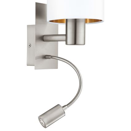 Eglo - Luminaire LED flexible 1xE27/40W/230V + LED/3,8W blanc