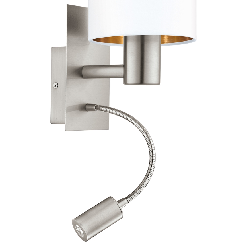 Eglo - Luminaire LED flexible 1xE27/40W/230V + LED/3,8W blanc