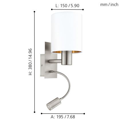 Eglo - Luminaire LED flexible 1xE27/40W/230V + LED/3,8W blanc