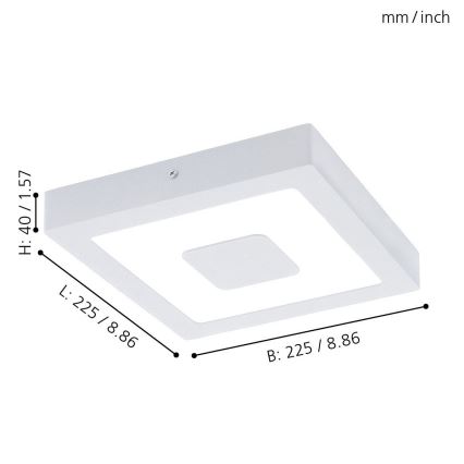 Eglo - Plafonnier de salle de bain LED/16,5W/230V IP44