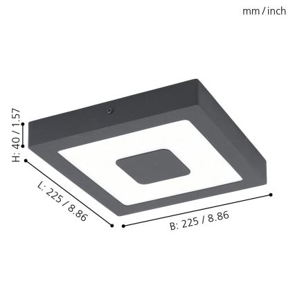 Eglo - Plafonnier extérieur LED/16,5W/230V IP44