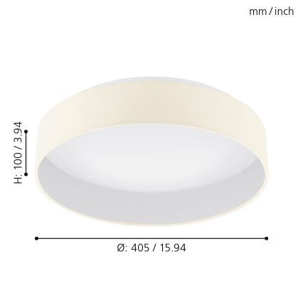 Eglo - Plafonnier à intensité variable 1xLED/18W/230V beige