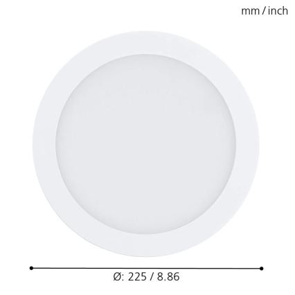 Eglo - Luminaire encastré LED RGBW dimmable FUEVA-C LED/15,6 W/230 V Ø 22,5 cm