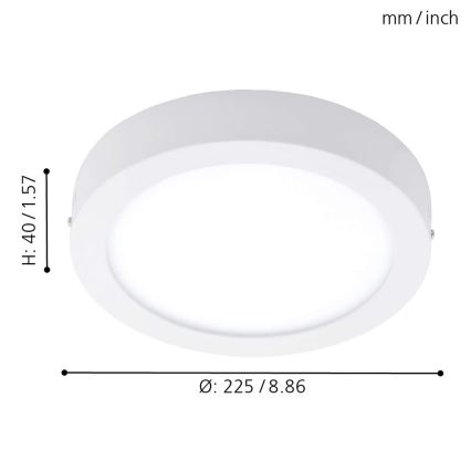 Eglo - Plafonnier LED RGBW à intensité variable FUEVA-C LED/15,6W/230V Bluetooth