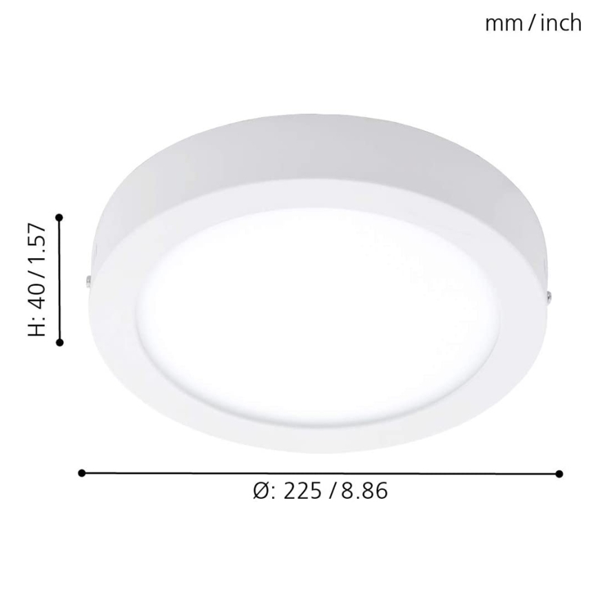 Eglo - Plafonnier LED RGBW dimmable FUEVA-C LED/15,6W/230V Bluetooth Ø 22,5 cm