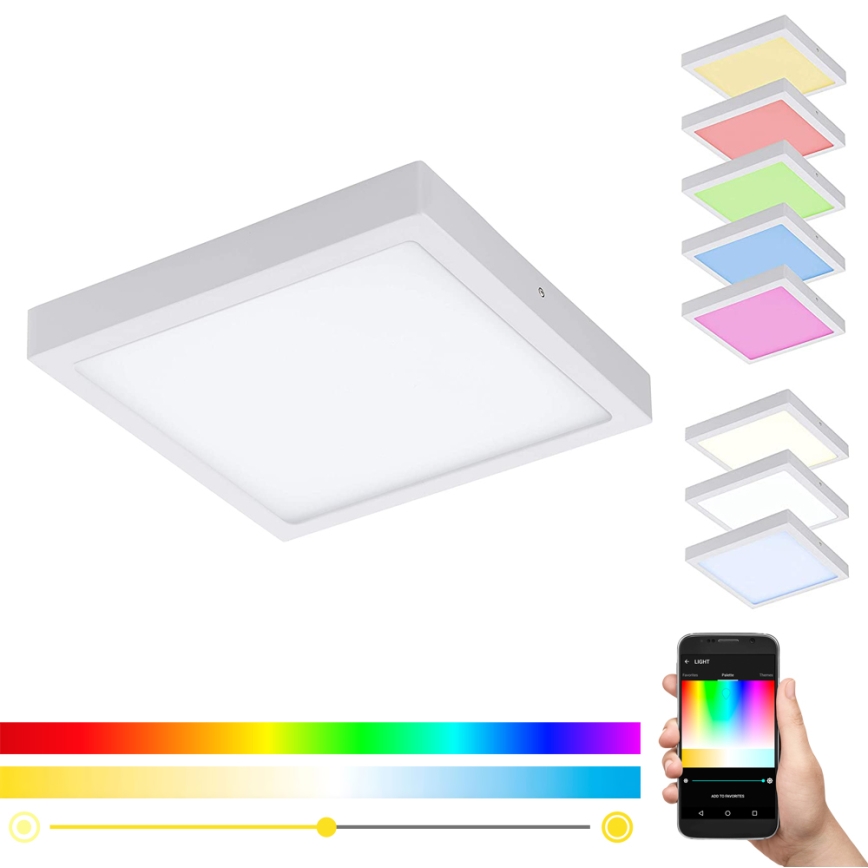 Eglo - Plafonnier LED RGBW dimmable FUEVA-C LED/21W/230V 30x30 cm