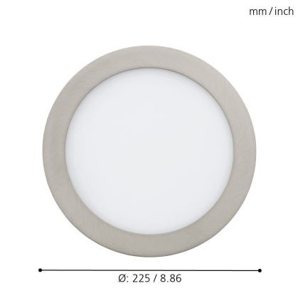 Eglo - Plafonnier encastré LED RGB dimmable FUEVA-C LED/15,6W/230V Ø 22,5 cm