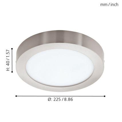 Eglo - Plafonnier LED RGBW dimmable FUEVA-C LED/15,6 W/230 V Bluetooth Ø 22,5 cm