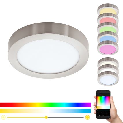 Eglo - Plafonnier LED RGBW dimmable FUEVA-C LED/21W/230V Bluetooth diam. 30 cm