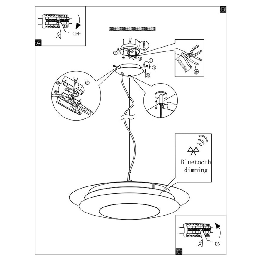 Eglo 96979 - LED RGB Luminaire suspendu MONEVA-C LED/27W/230V