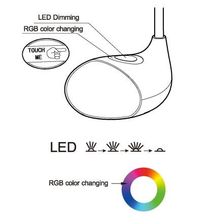 Eglo - Lampe de table LED dimmable LED/2,2W+0,3W/230V RGB