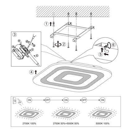 Eglo - Plafonnier REDUCTA 1xLED/30W/230V à intensité variable
