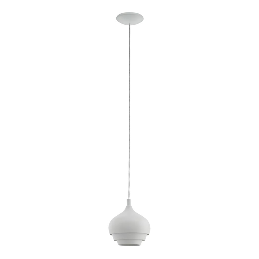 Eglo 97212 - Lustre avec fil CAMBORNE 1xE27/60W/230V blanc diamètre 190 mm