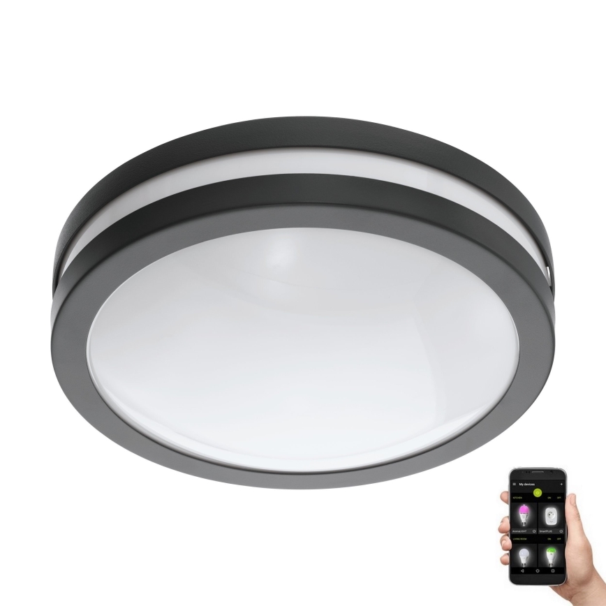 Eglo 97237 - Plafonnier LED dimmable pour salle de bains LOCANA-C LED/14W/230V IP44 anthracite