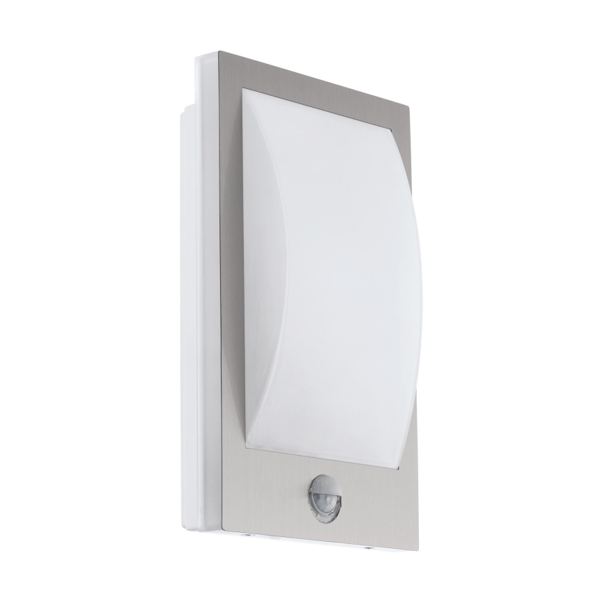 Eglo - Applique murale extérieure avec détecteur 1xE27/12W/230V IP44 chrome mat