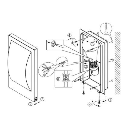 Eglo 97239 - Luminaire d'extérieur LED à intensité variable VERRES-C 1xE27/9W/230V IP44, chrome mat