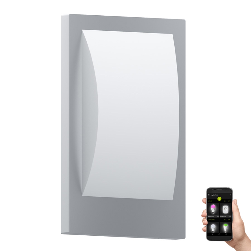 Eglo - Applique murale LED extérieure à intensité variable 1xE27/9W/230V IP44 chrome mat