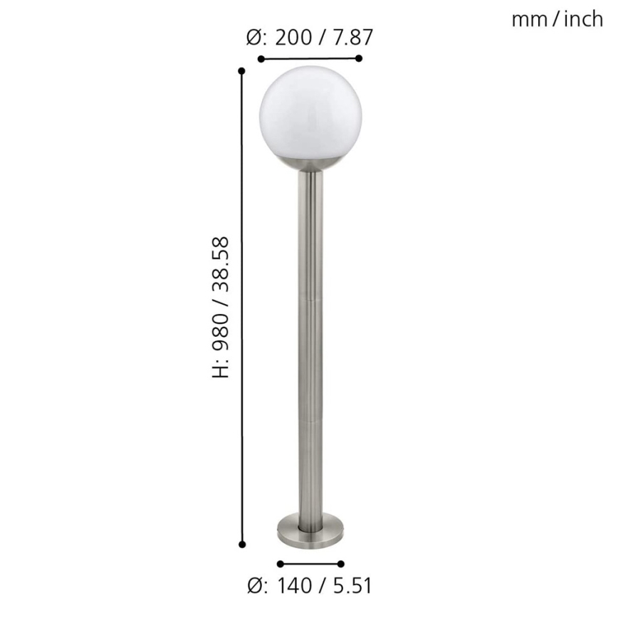 Eglo 97249 - Lampe d'extérieur LED dimmable NISIA-C 1xE27/9W/230V 980 mm IP44