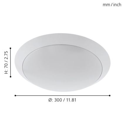 Eglo - Plafonnier LED salle de bain LED/11W/230V blanc IP44