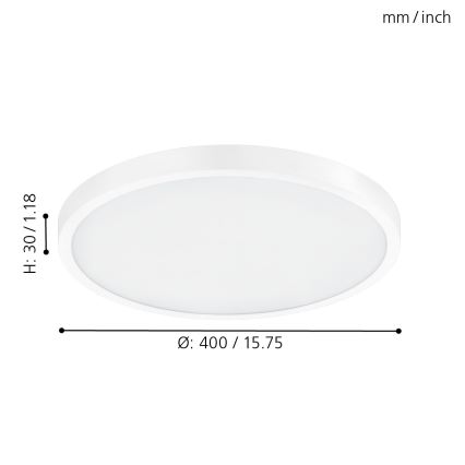 Eglo - Plafonnier LED/25W/230V blanc rond 2500 lm Ø 40 cm