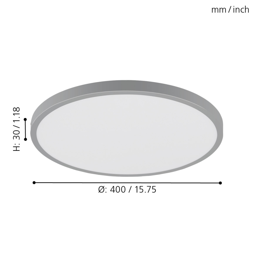 Eglo - plafonnier LED 1xLED/25W/230V argent rond 4000K