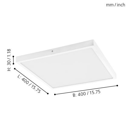 Eglo - Plafonnier LED LED/25W/230V blanc carré 4000K 40x40 cm