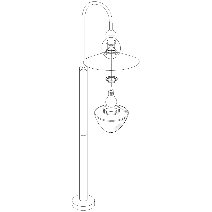 Eglo - Lampadaire extérieur 1xE27/60W/230V IP44