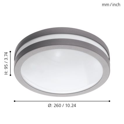 Eglo 97299 - Luminaire de salle de bains LED dimmable LOCANA-C LED/14W argenté IP44