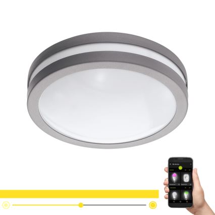 Eglo - Plafonnier LED à intensité variable salle de bain LOCANA-C LED/14W gris IP44