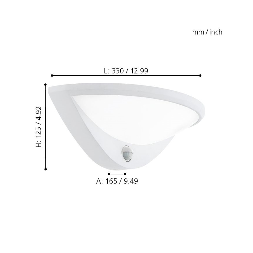 Eglo 97311 - Luminaire d'extérieur LED BELCREDA avec détecteur, 9,3 W, 230 V, IP44