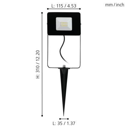 Eglo 97471 - Projecteur LED FAEDO 4 LED/10W/230V IP44