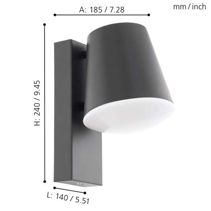 Eglo 97482 - Applique murale d'extérieur LED dimmable CALDIERO-C 1xE27/9W/230V IP44