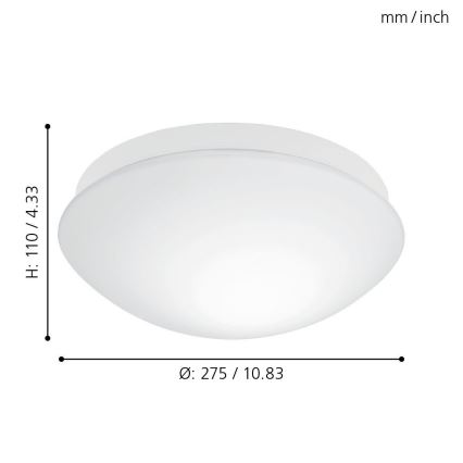 Eglo - Luminaire salle de bain avec détecteur 1xE27/20W/230V IP44