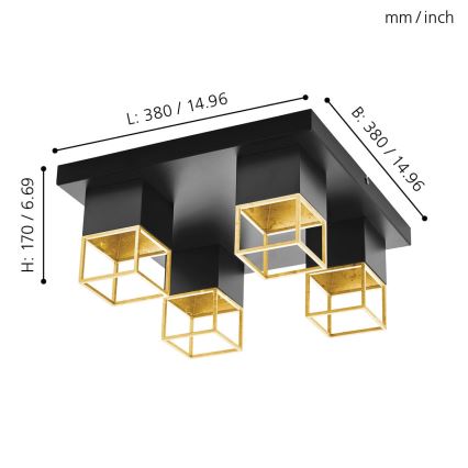 Eglo 97731 - Lustre plafonnier LED MONTEBALDO 4xGU10/5W/230V