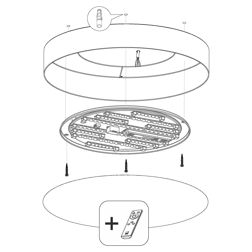 Eglo - Plafonnier à intensité variable LED/40W/230V + télécommande