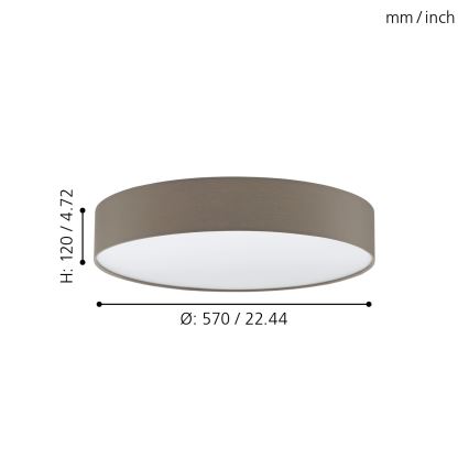 Eglo - Plafonnier à intensité variable LED/40W/230V + télécommande