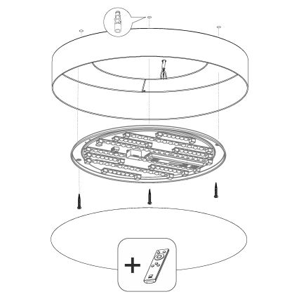 Eglo - Plafonnier à intensité variable LED/40W/230V + télécommande