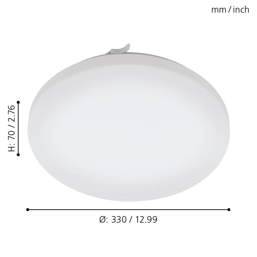 Eglo - Plafonnier LED salle de bain LED/17,3W/230V IP44