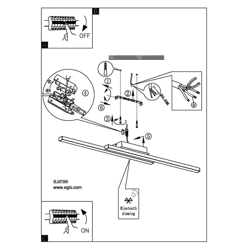 Eglo - Plafonnier LED RGB dimmable FRAIOLI-C LED/34W/230V