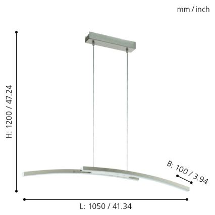 Eglo - Suspension filaire LED RGB à intensité variable FRAIOLI-C 2xLED/17W/230V