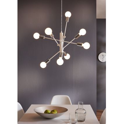 Eglo - Lustre avec fil 8xE27/60W/230V blanc