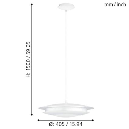 Eglo - Suspension filaire LED RGB à intensité variable MONEVA-C LED/18W/230V