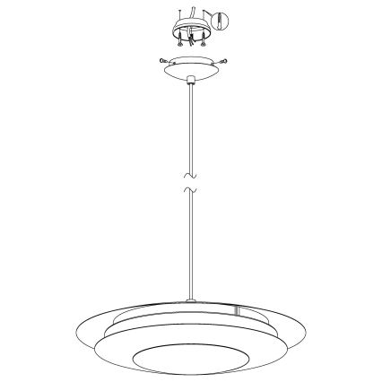 Eglo 98043 - Suspension filaire LED RGBW à intensité variable MONEVA-C LED/18W/230V