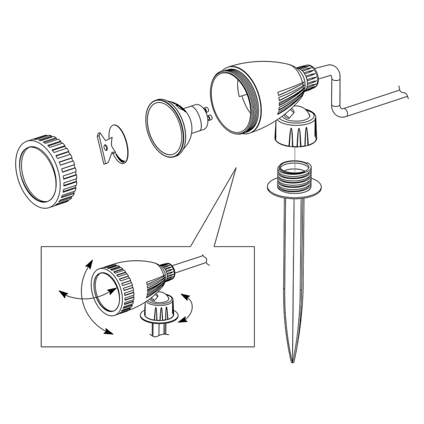 Eglo 98052 - Luminaire d'extérieur LED RVB NEMA-C 1xGU10/5W/230V IP44