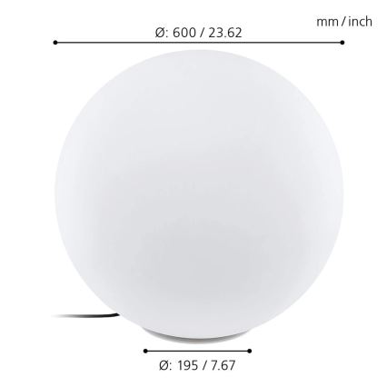 Eglo 98108 - Lampe d'extérieur LED RGBW MONTEROLO-C 1x LED/9 W/230 V IP65 Ø600 mm