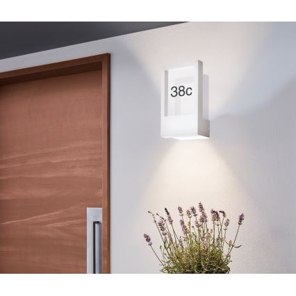 Eglo - Numéro de maison 1xE27/28W/230V IP4blanc