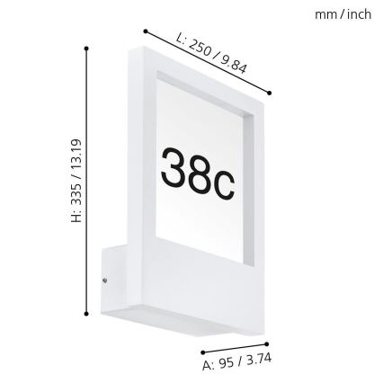 Eglo - Numéro de maison 1xE27/28W/230V IP4blanc