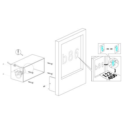 Eglo - Numéro de maison 1xE27/28W/230V IP4blanc